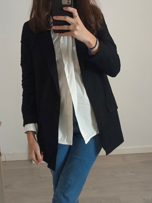 ALLSAINTS. Blazer negra fluida T.34