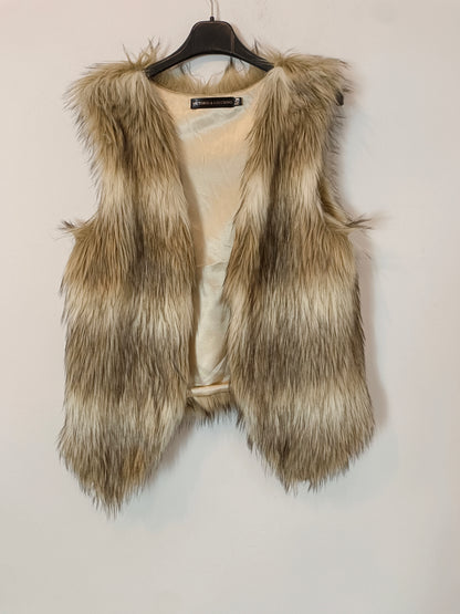 VICTORIO&LUCCHINO. Chaleco pelo tonos beige T.m/l