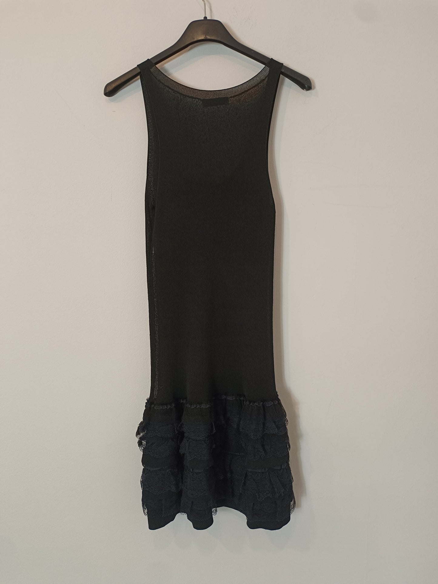 NINA RICCI. Vestido seda volantes T.m