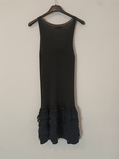 NINA RICCI. Vestido seda volantes T.m
