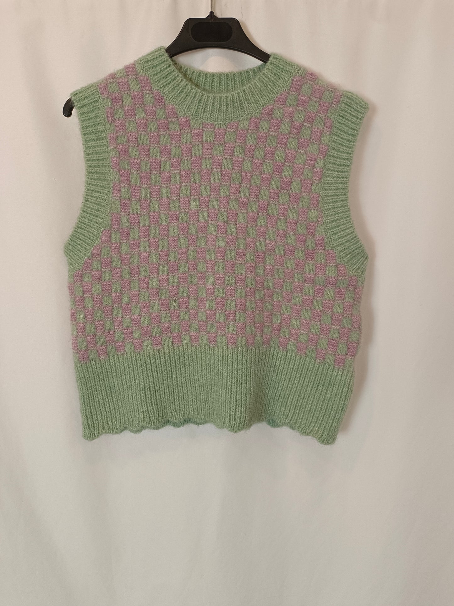 ZARA. Jersey sin mangas cuadros T.m