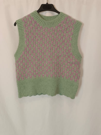 ZARA. Jersey sin mangas cuadros T.m