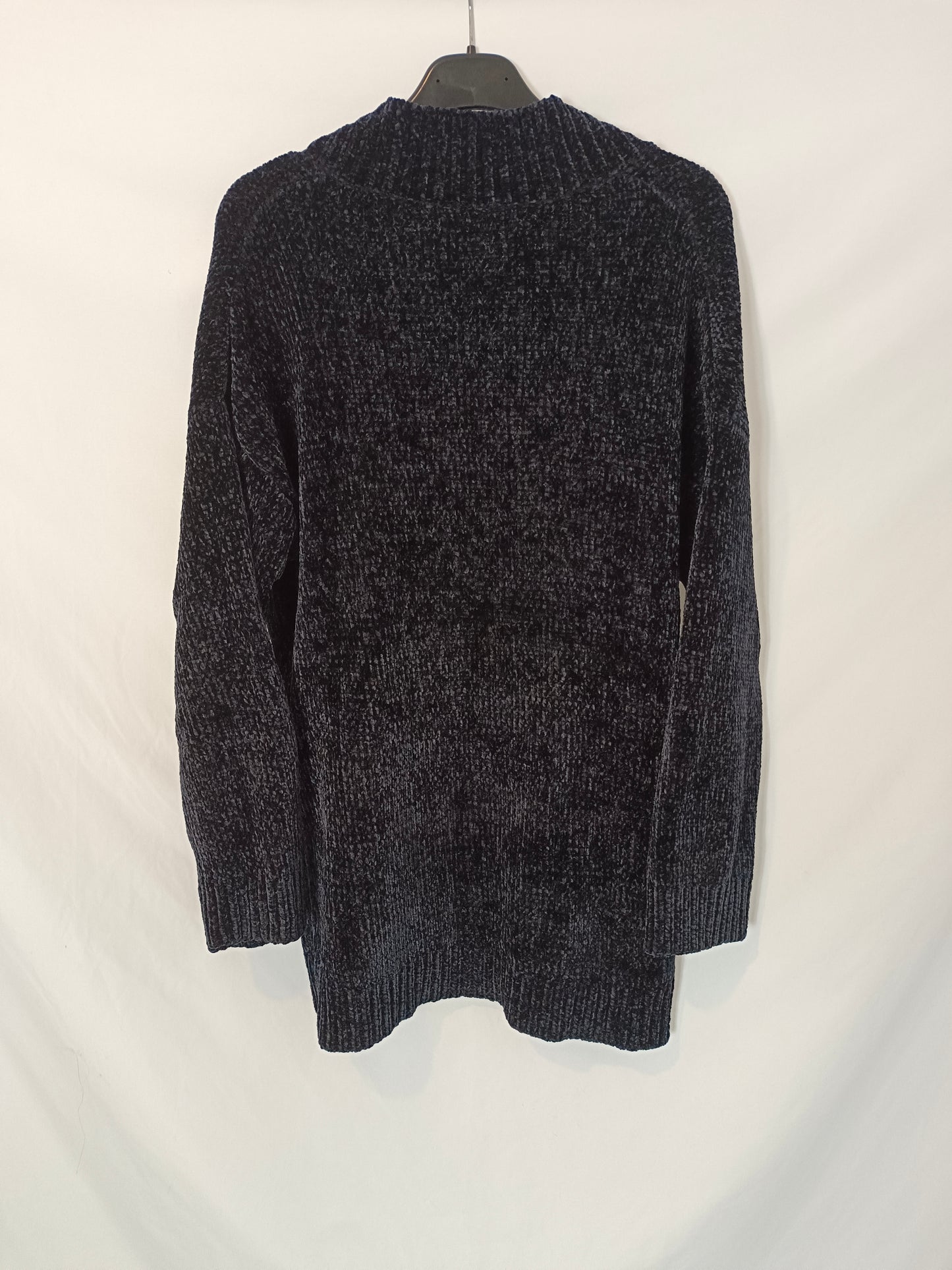 MANGO. Jersey negro aterciopelado T.m