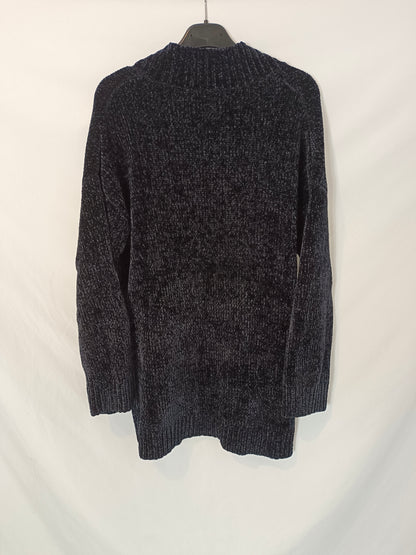 MANGO. Jersey negro aterciopelado T.m