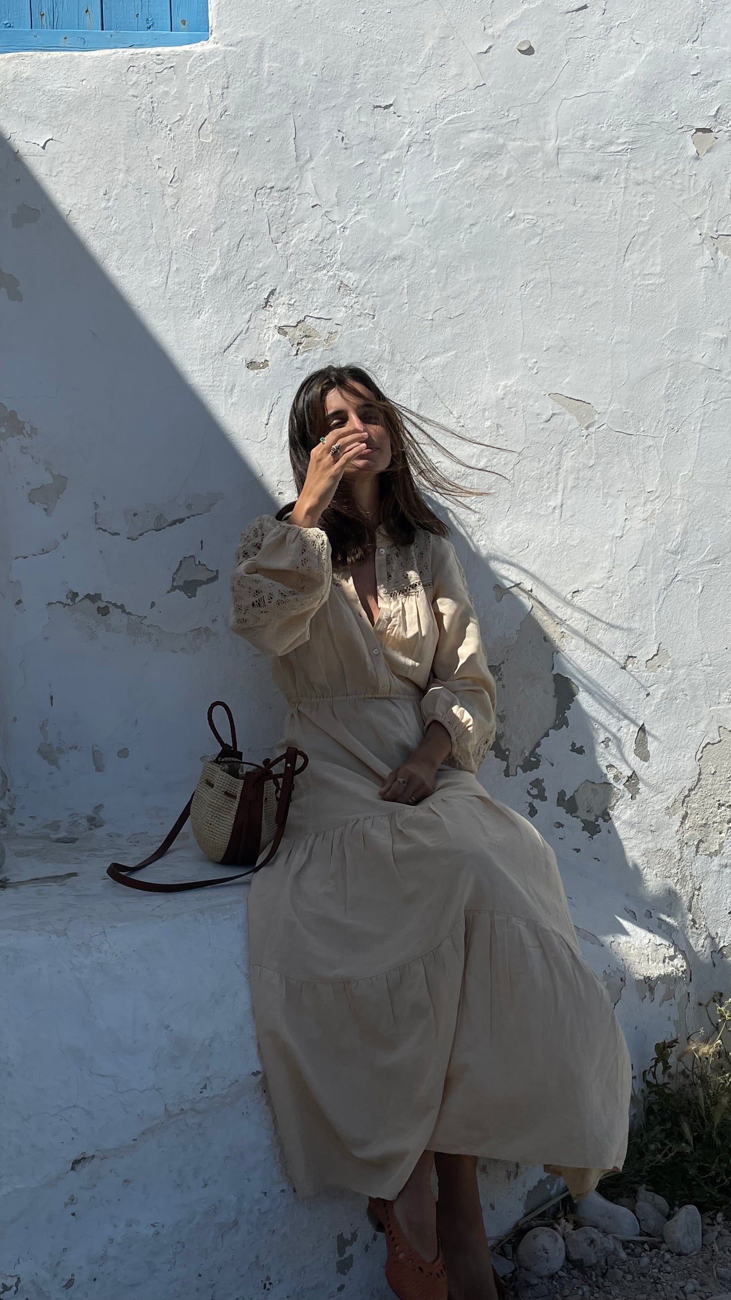 Beige long dress S.36