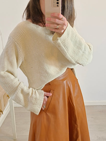 H&M. Jersey beige con seda T.xs