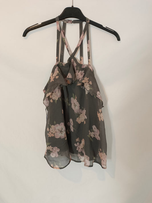 HOLLISTER. Gray floral top TM