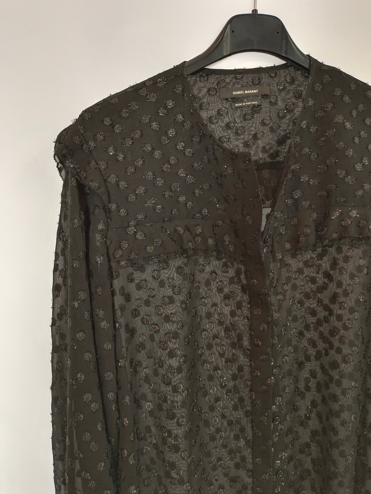 ISABEL MARANT. Black polka dot blouse T.36