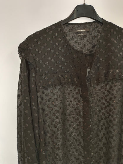 ISABEL MARANT. Black polka dot blouse T.36