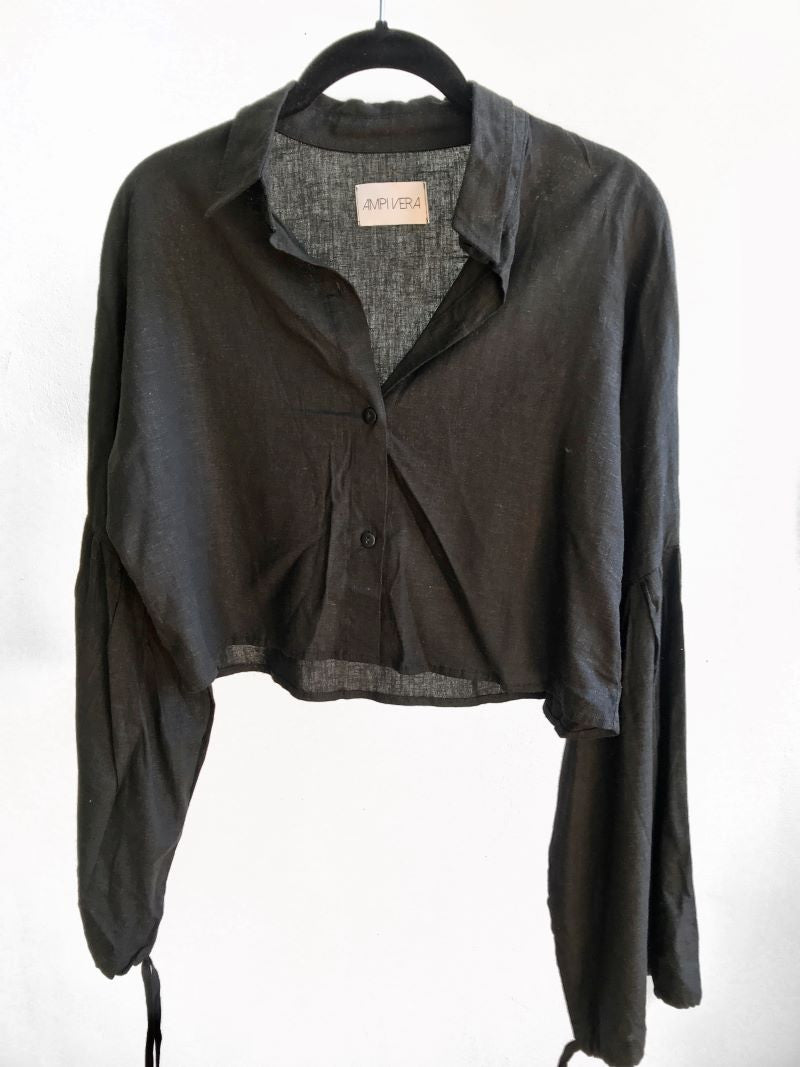 AMPIVERA. Top negro lino T.M