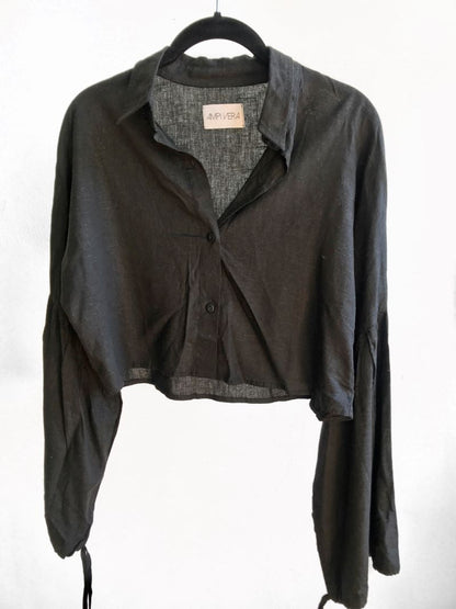 AMPIVERA. Top negro lino T.M