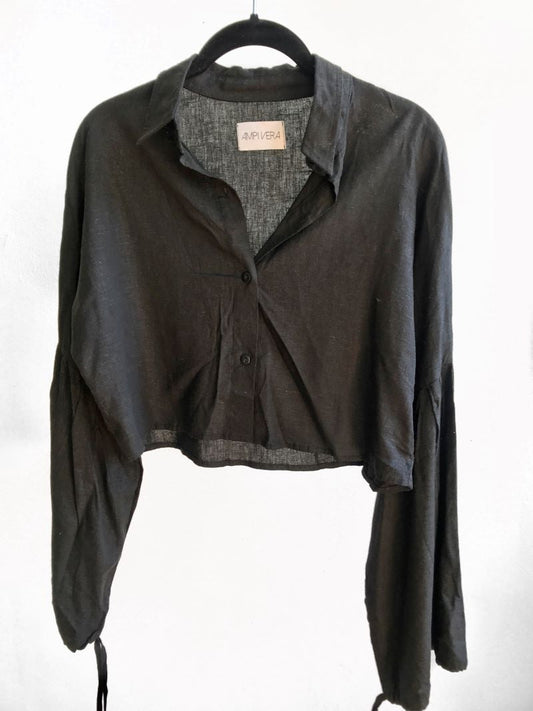 AMPIVERA. Top negro lino T.M