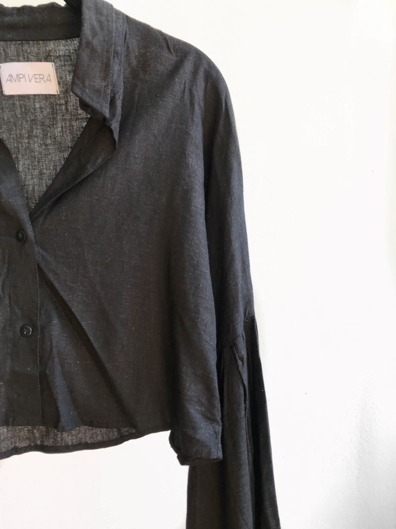 AMPIVERA. Top negro lino T.M