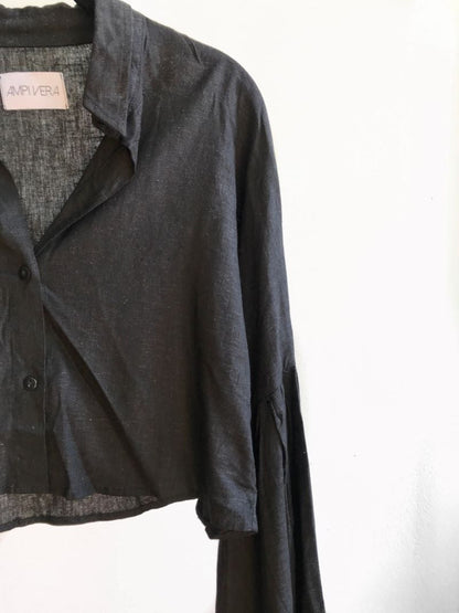 AMPIVERA. Top negro lino T.M