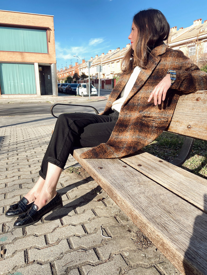 MKT STUDIO. abrigo pelito tonos marrones T.36