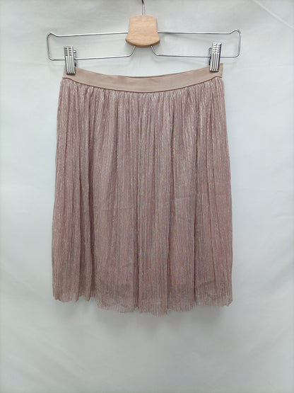 CLOCK HOUSE. Falda rosa brillante T.xs