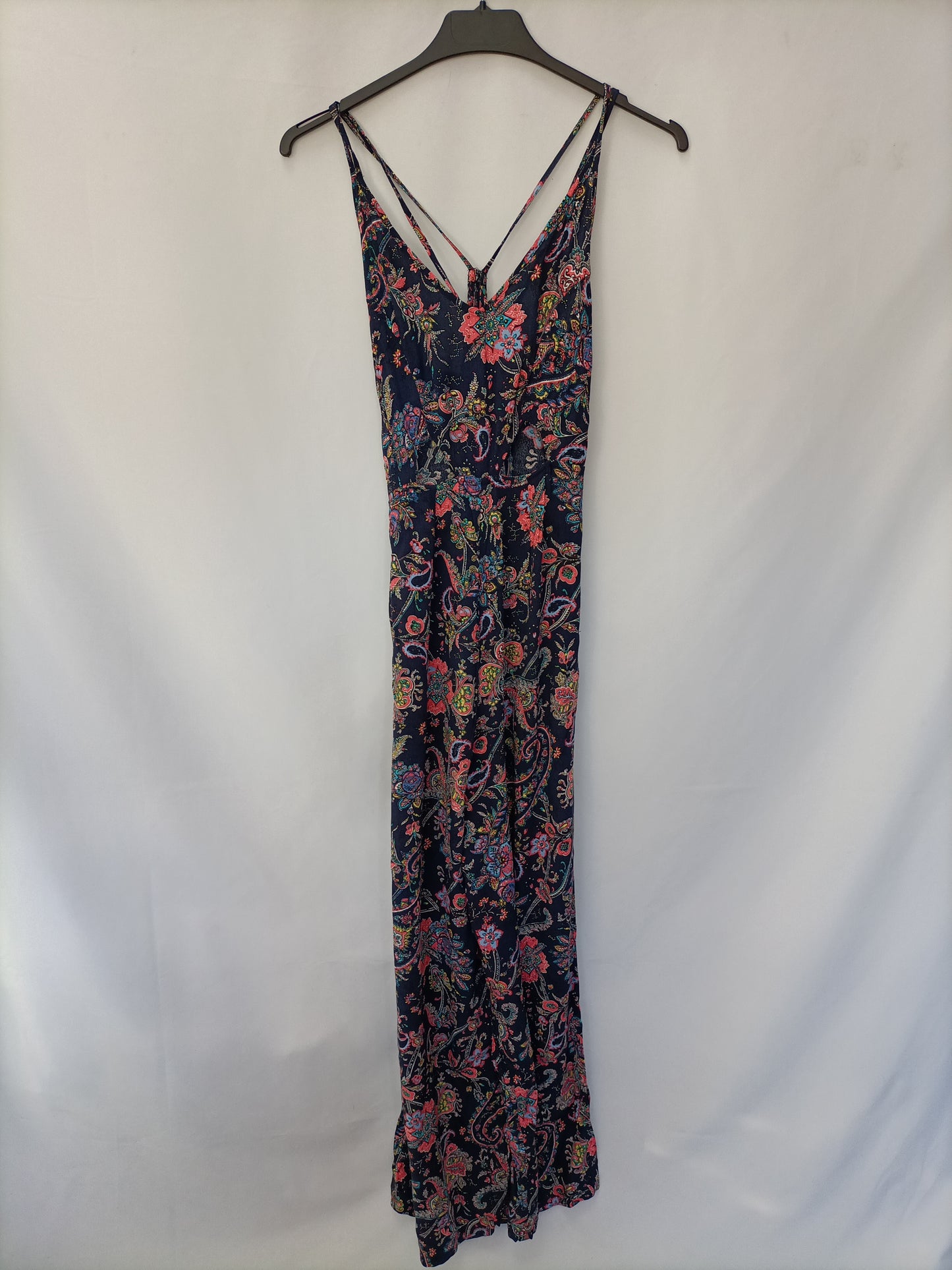 BERSHKA. Mono azul amebas estilo Palazzo T.s