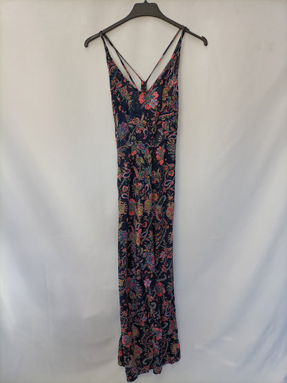 BERSHKA. Mono azul amebas estilo Palazzo T.s