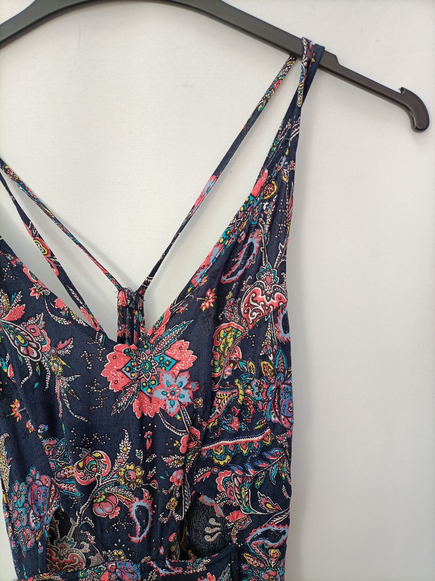 BERSHKA. Mono azul amebas estilo Palazzo T.s