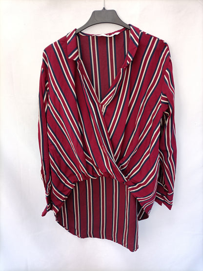 ZARA. Blusa rayas asimétrica  T.xs