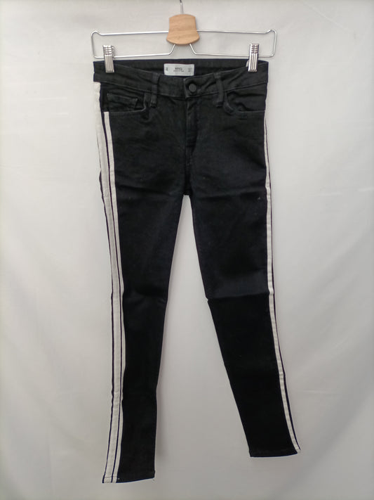 MANGO. Black denim stripe size 34