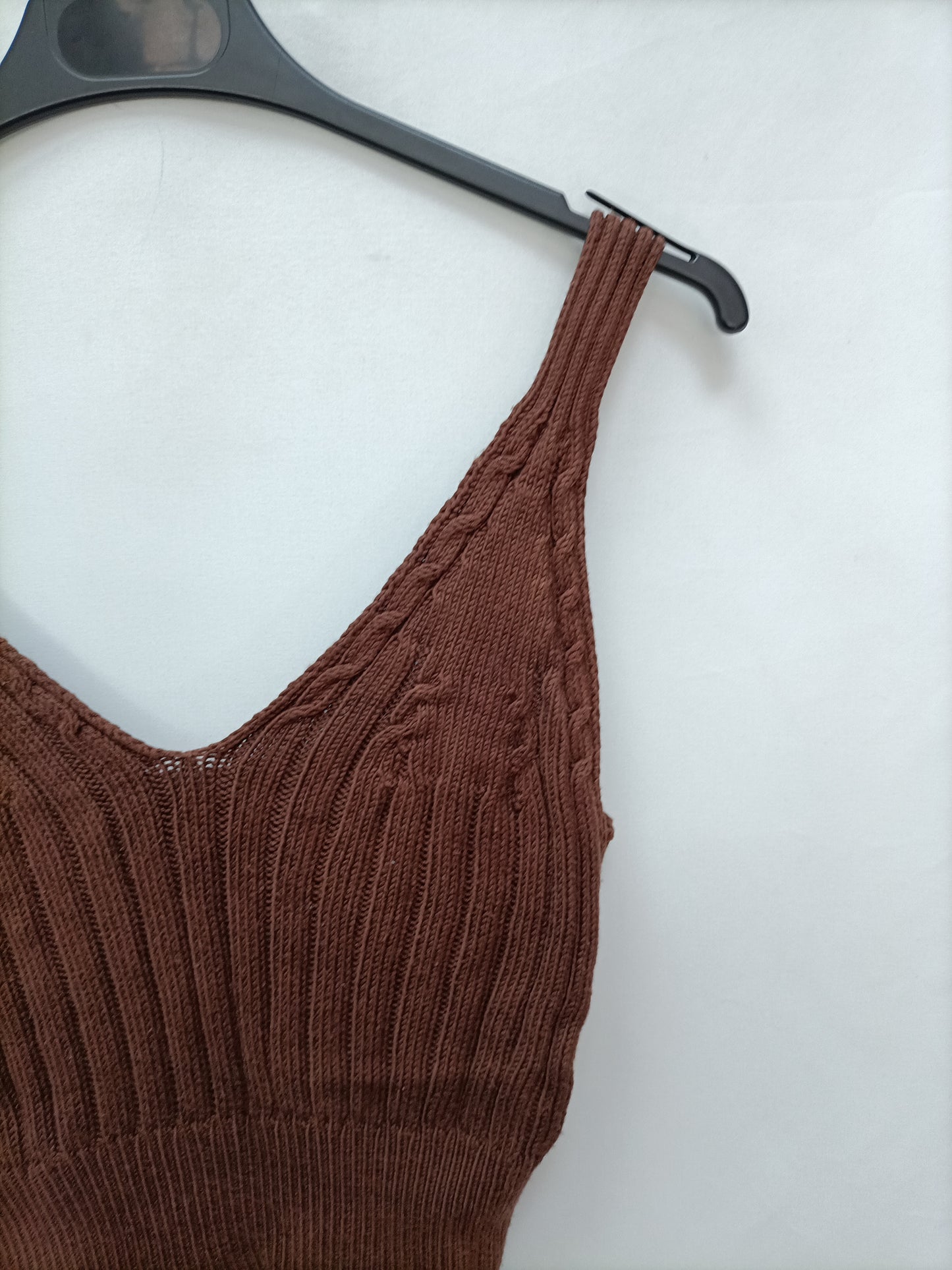 ZARA.  Top punto marrón T.s