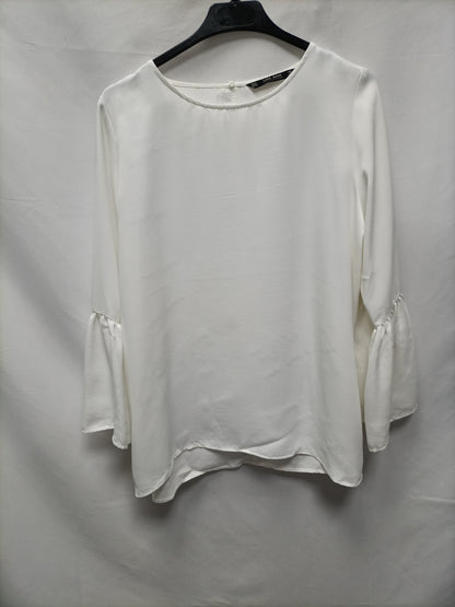 ZARA. White flowing blouse, size XL