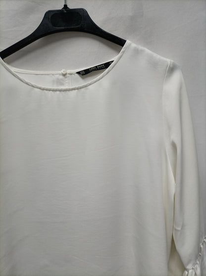 ZARA. White flowing blouse, size XL