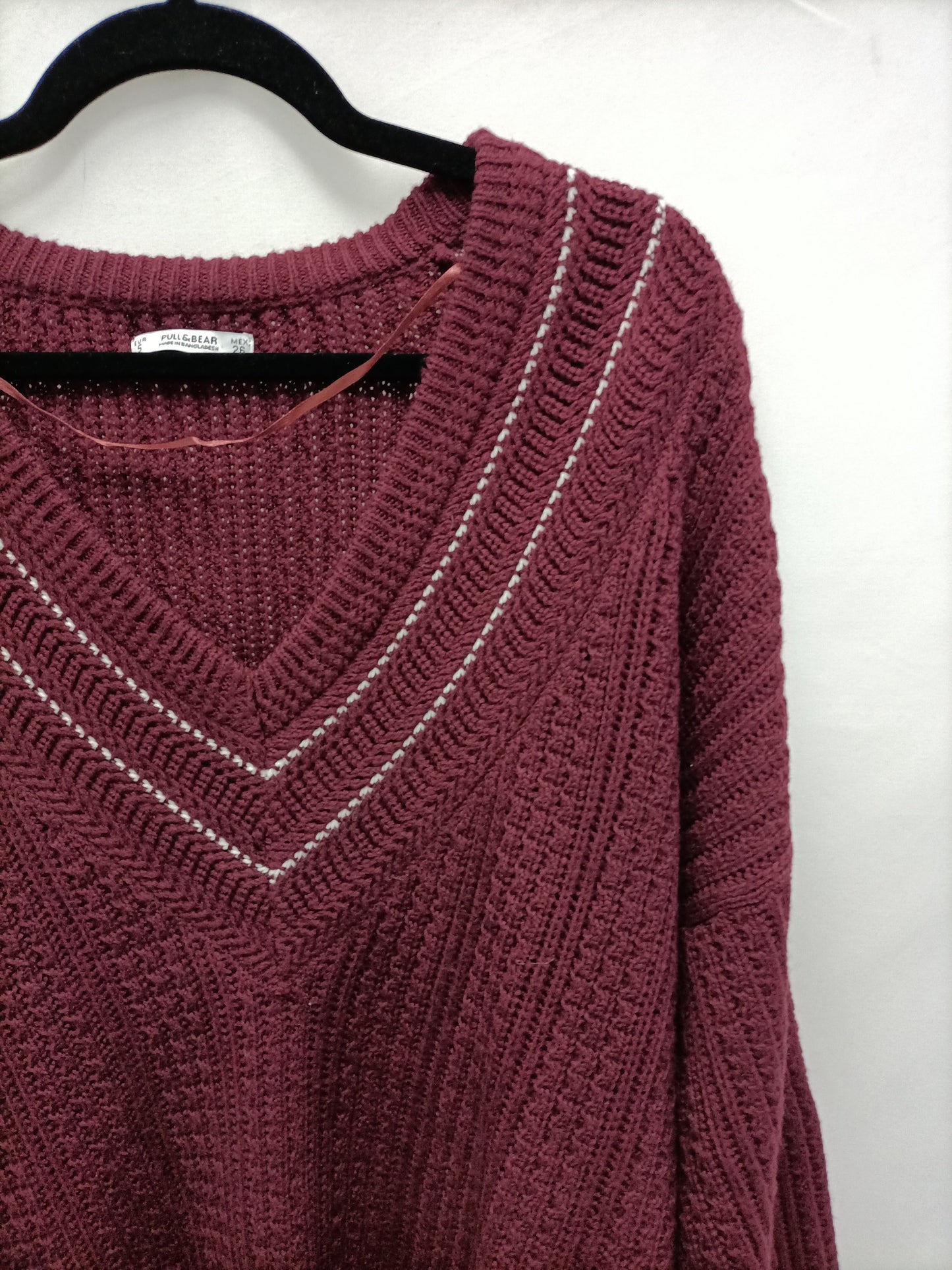 PULL&amp;BEAR. Burgundy Oversized Ts Sweater