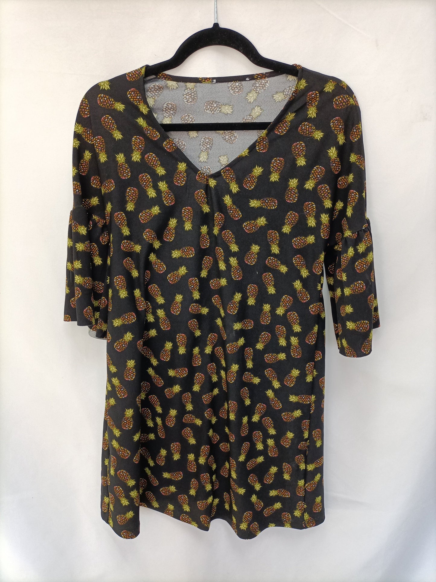 OTRAS. Vestido negro piñas T.u (m)