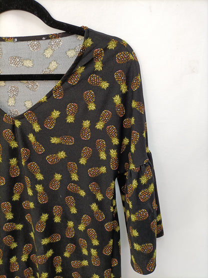 OTRAS. Vestido negro piñas T.u (m)