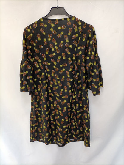 OTRAS. Vestido negro piñas T.u (m)