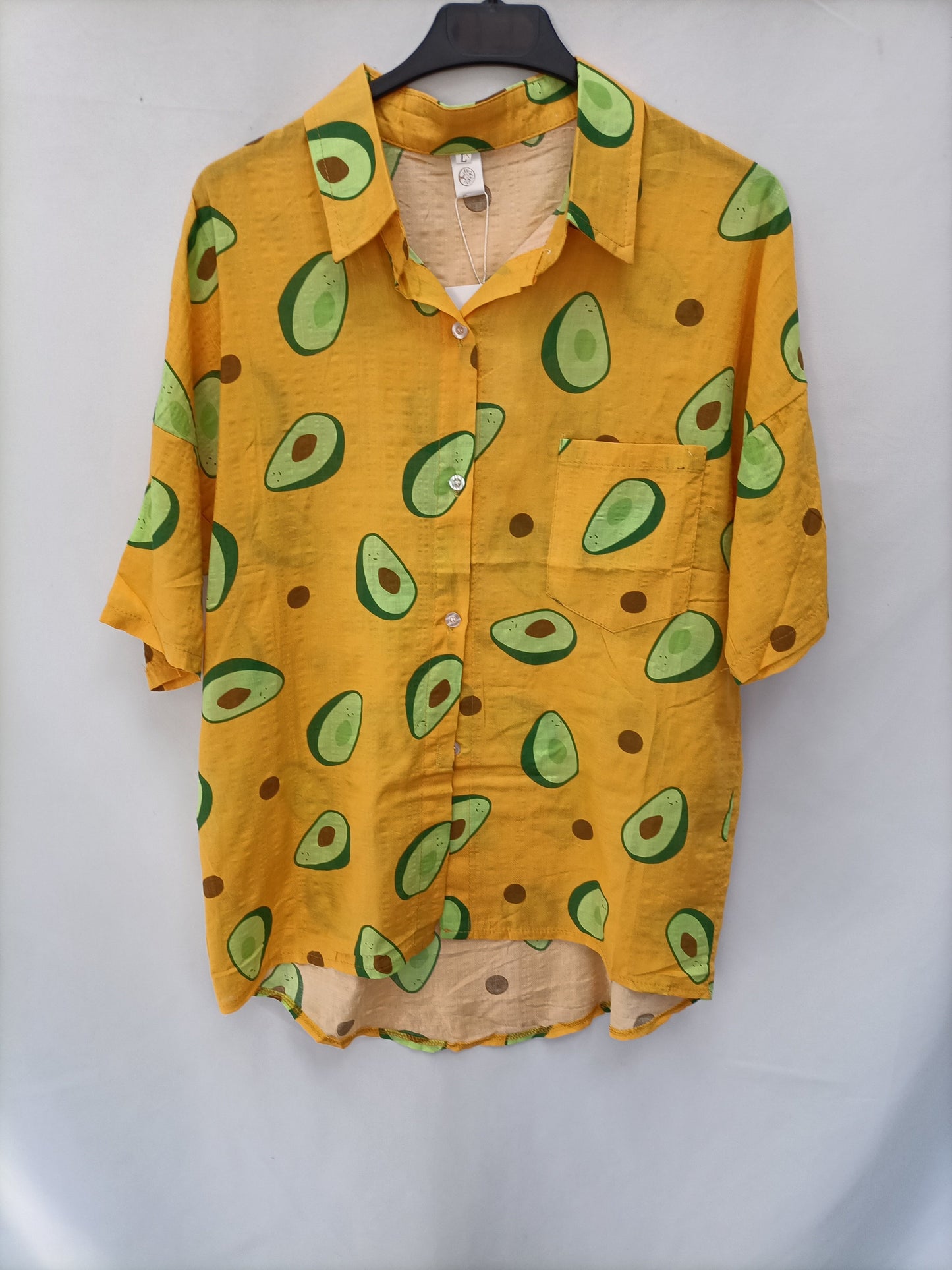 E.I.O. LONDON. Camisa mostaza aguacates T.l