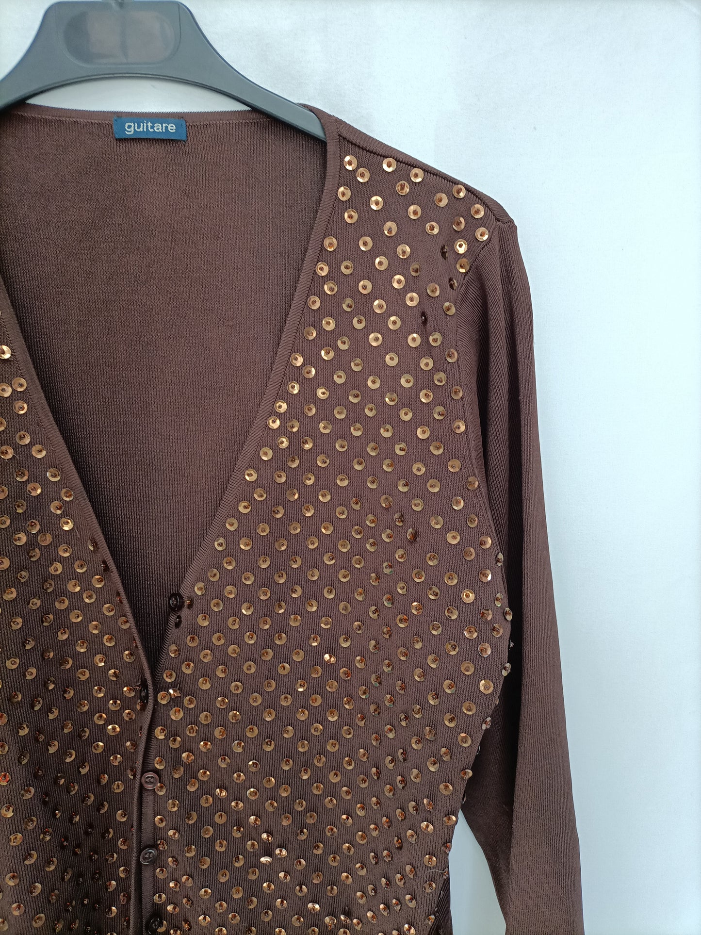 GUITARE. Rebeca marrón lentejuelas T.xl