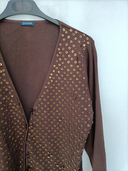 GUITARE. Rebeca marrón lentejuelas T.xl