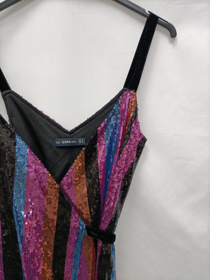 ZARA. Vestido lentejuelas T.s