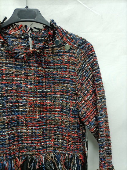 ZARA. Vestido doble textura T.xs