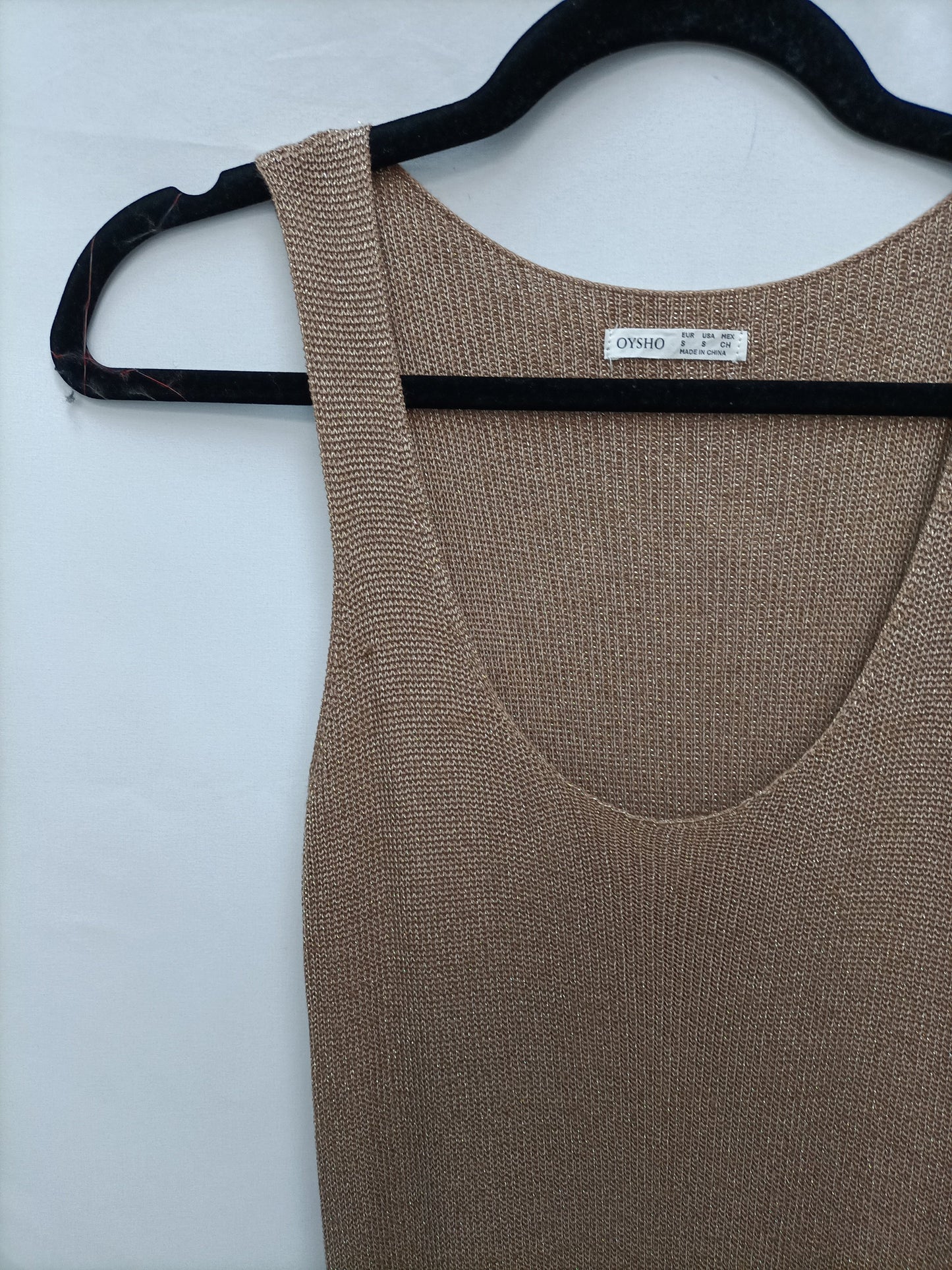 OYSHO. Brown Ts thread dress