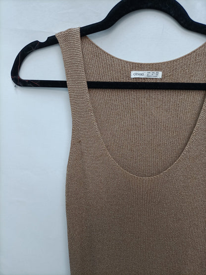 OYSHO. Brown Ts thread dress