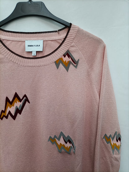 BIMBA Y LOLA. Pink T-shirt with lightning bolts
