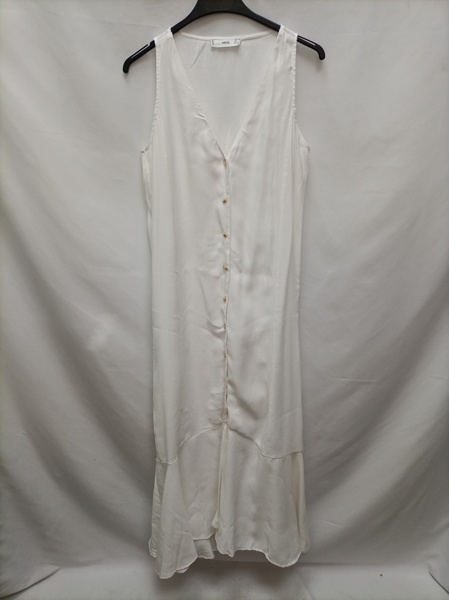 MANGO. Vestido largo blanco T.xs