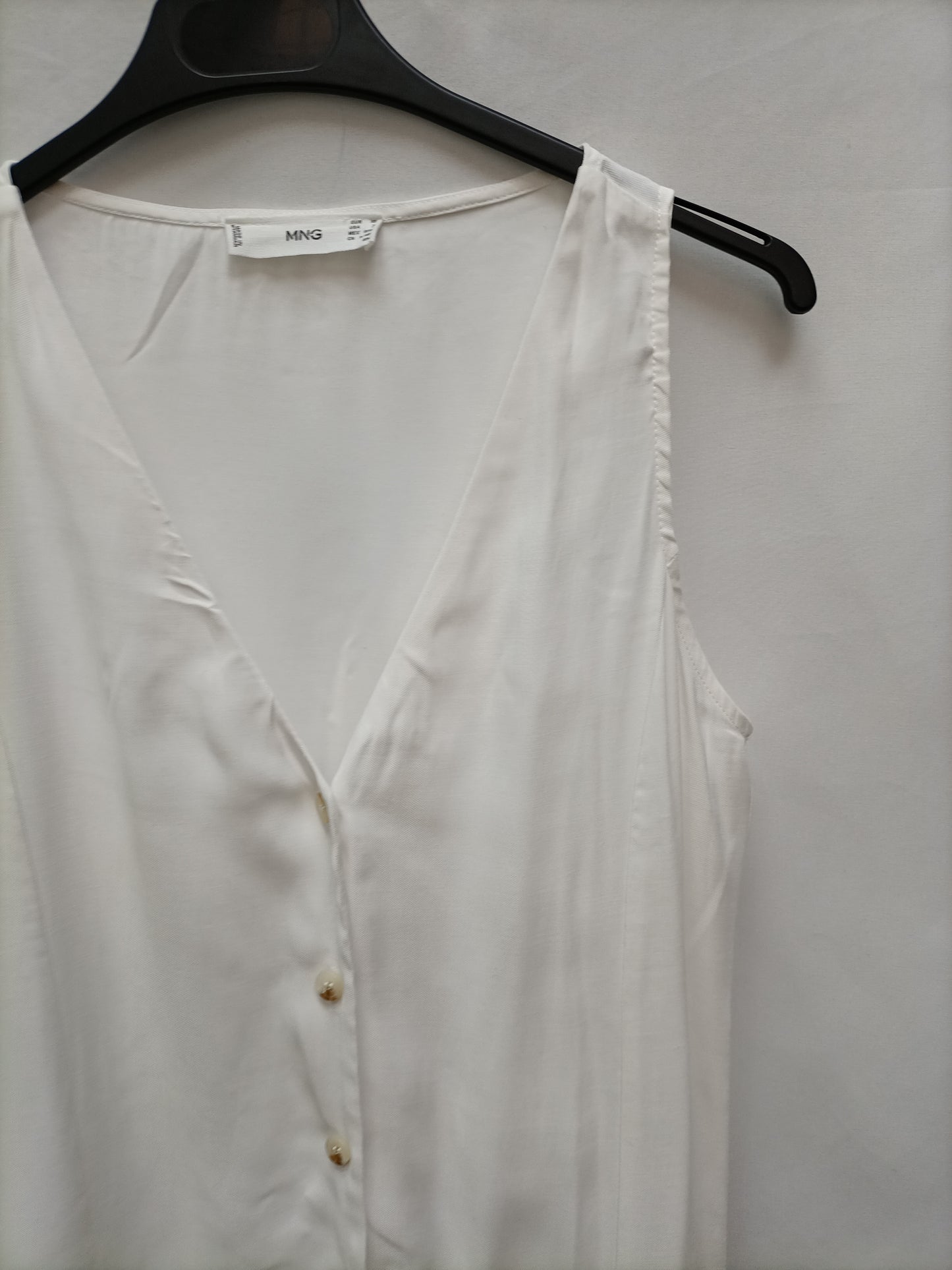 MANGO. Vestido largo blanco T.xs
