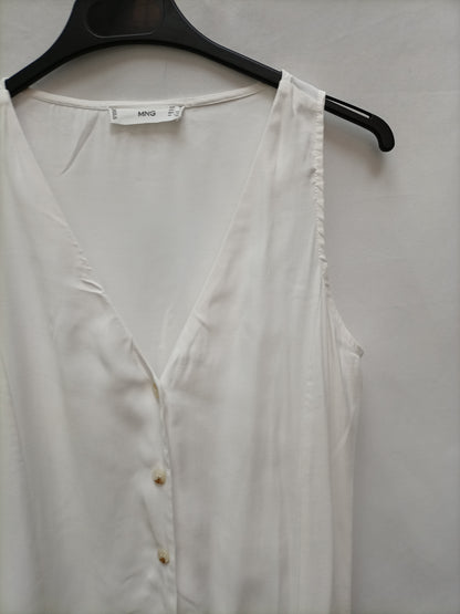 MANGO. Vestido largo blanco T.xs