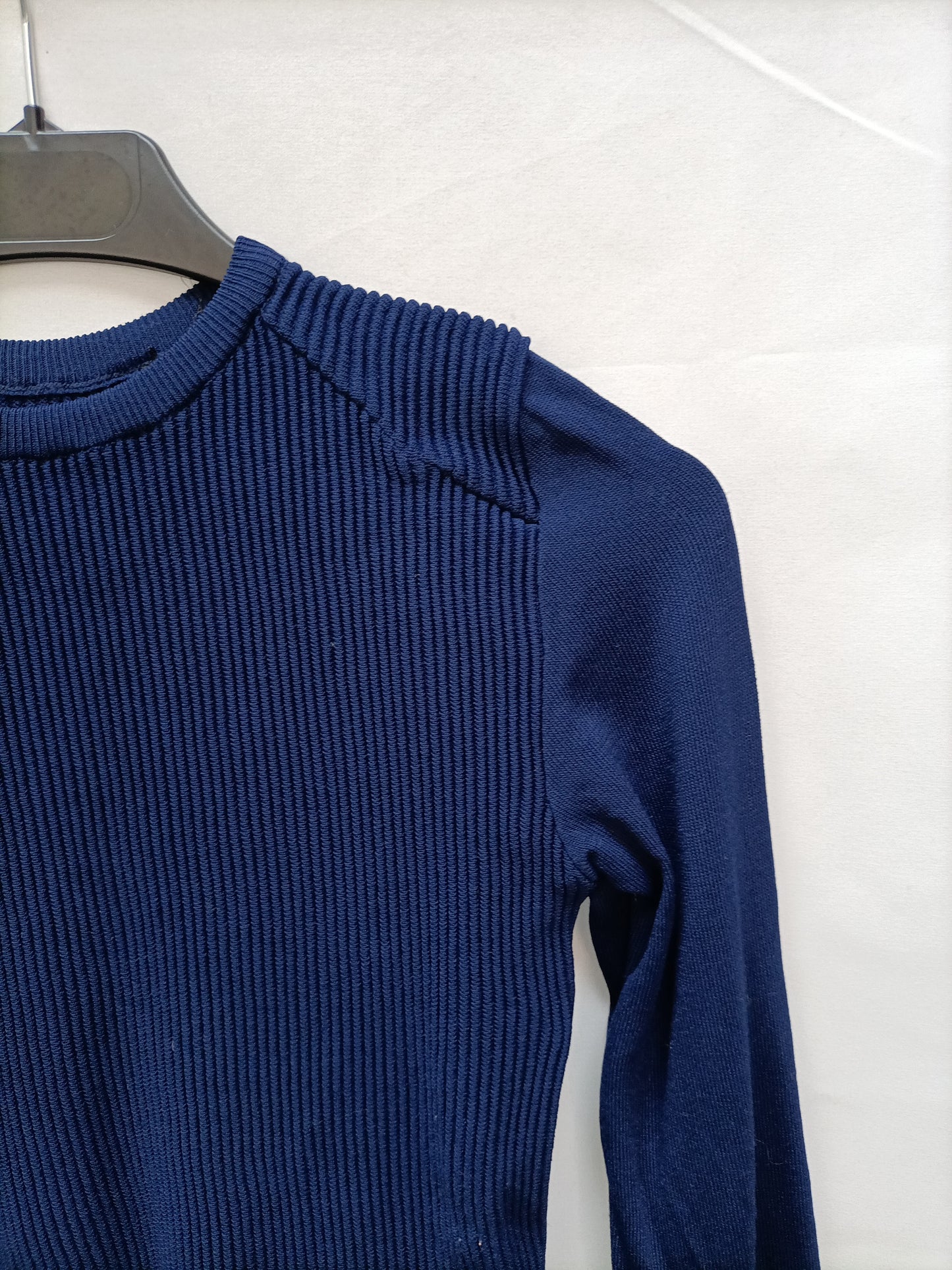 OTHERS. Blue ribbed knit top Your (s)