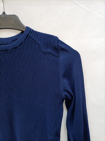 OTHERS. Blue ribbed knit top Your (s)
