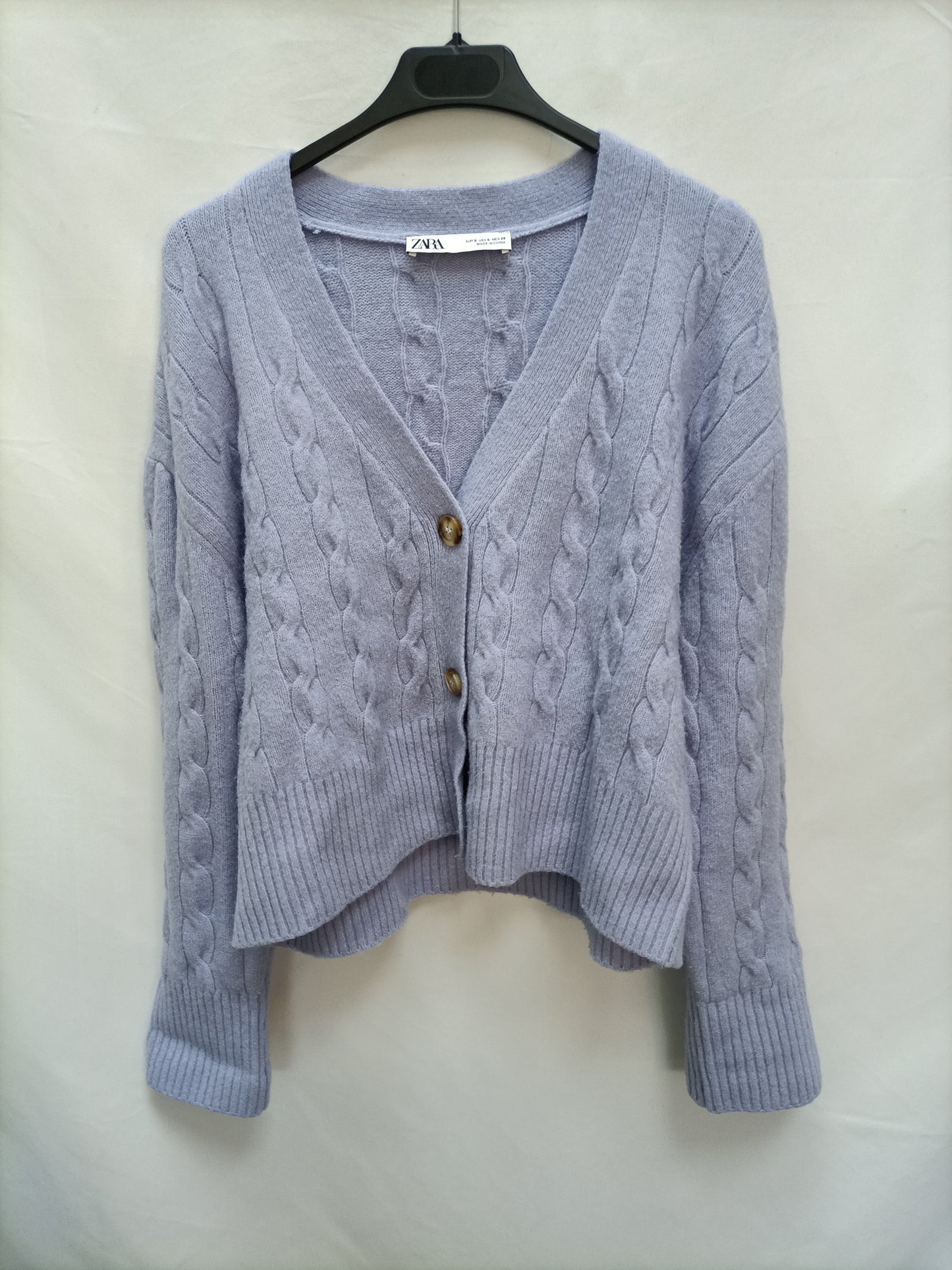 ZARA. Purple cardigan with Ts cuffs