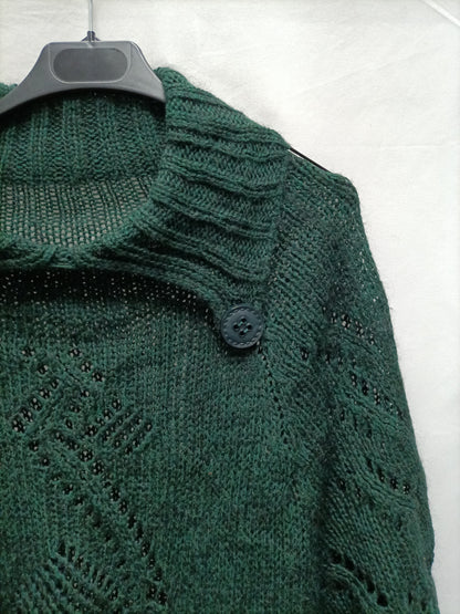 OTRAS. Jersey verde estilo poncho  T.u (m).