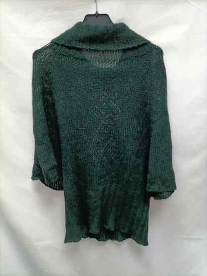 OTRAS. Jersey verde estilo poncho  T.u (m).