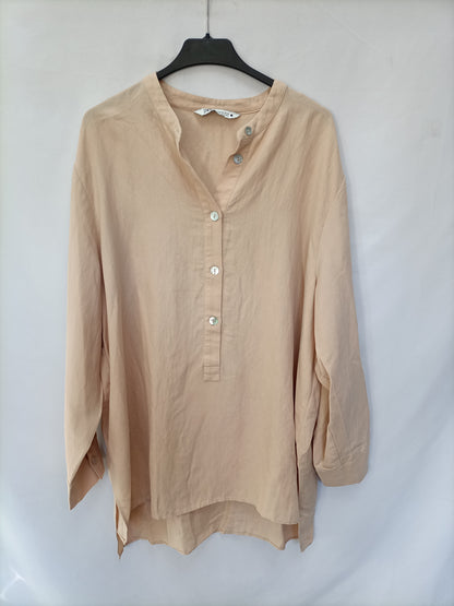 ZARA. Flowy beige blouse, size XL