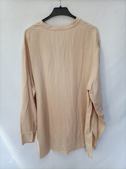 ZARA. Flowy beige blouse, size XL